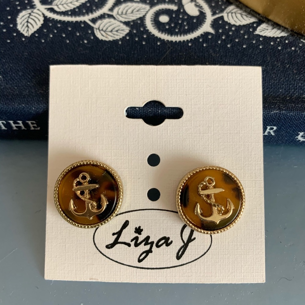 Anchor Tortoiseshell Nautical Stud Earrings ⚓️ 🌊